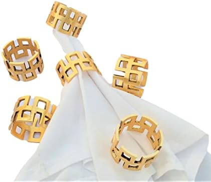 Living Collection Store Wedding Napkin Ring Conjunto de 6 para decoração de mesa festas de Natal, casamento de guardanapo conjunto