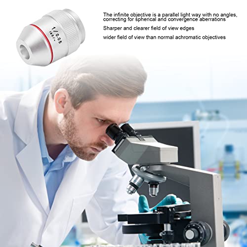 Microscópio Lente Objetiva, Visão Grande Visão Cimpo Clear Imagem Achromática Baixa potência Profissional Objetivo para Microscópio