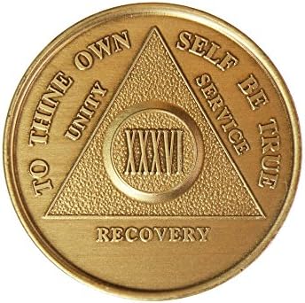 36 anos AA Medallion Tradicional Bronze elevou o chip de sobriedade no bronze