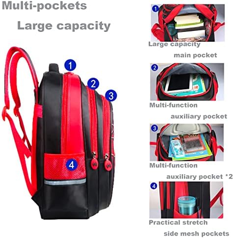 Efbjixy Kids Backpack Spider Bookbags Sagão escolar com água leve resistente à água