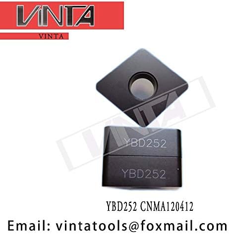 FINCOS 10PCS/LOTE YBD252 YBD152 CNMA120412 CNC CARBIDO TurnS inserções -: YBD252 CNMA120412, Diâmetro da haste: 10pcs)