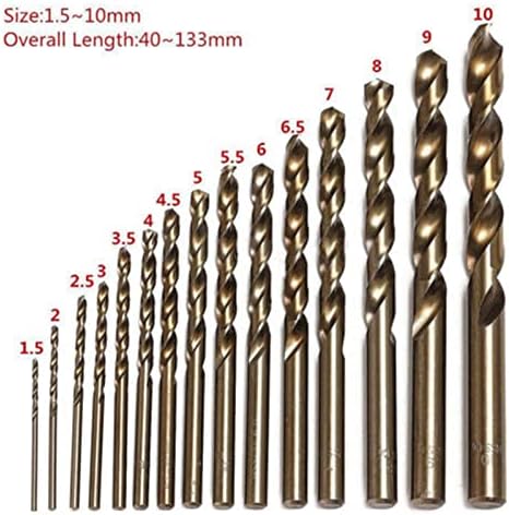 Mountain Men Twist Drill Drill 1mm a 10 mm cobalto de alta velocidade Twist Broca de perfuração M35 Ferramenta de aço inoxidável Conjunto de toda