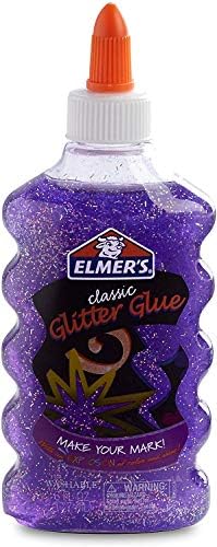 Elmers Glitter Purple Glue, lavável, 6 onças, ótimo para fazer lodo