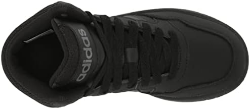 Adidas Hoops 3.0 Sapato de basquete intermediário, preto/preto/cinza, 5 Usissex Big Kid