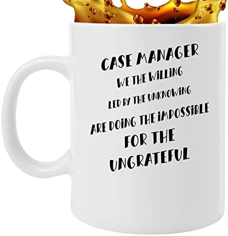 Gerente de caso de caneca de café, o disposto liderado pelo gerente de caso sem saber presentes de brindes - humor