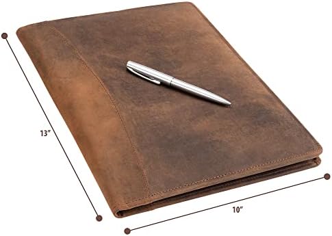 Portfólio de couro Padfolio Organizador Profissional - Casta de currículo com caneta de luxo, fólio de documentos elegante para plataforma