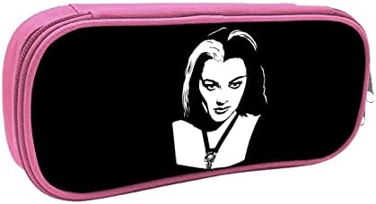 Daihanle Lily Munster Teens Caixa de caneta portátil bolsa de maquiagem de lápis estudante de grande capacidade capa lápis rosa