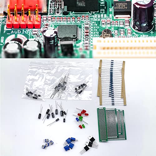 Starfa LAB 1828PCS DIY Electronics Components Kit Sorteamento para Arduino UNO mega2560 Raspberry Pi MCU, PCB, LED, Triodo, Diodos, Capacitores, potenciômetro, resistores variáveis ​​em uma caixa de plástico transparente