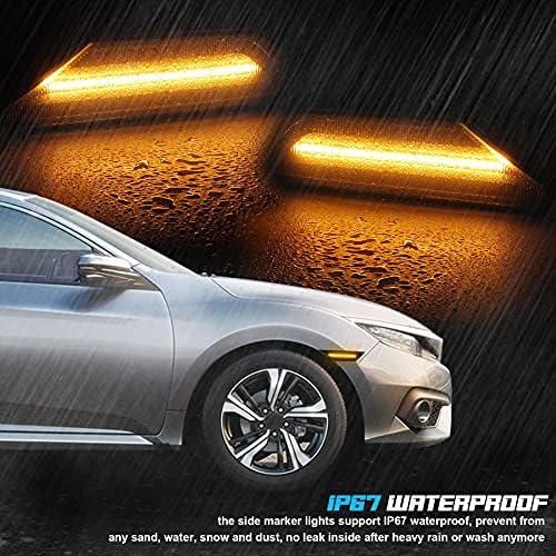 NDRush Front Marker Lights Smoked Lens LED LEDMARKER LUPL MONTAGEM COMPATÍVEL COM HONDA CIVIC 2017 2018 2019 2020 2021