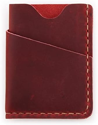 Carteira esbelta minimalista do bolso frontal robrasim, titular de cartão de crédito minimalista de couro genuíno para homens