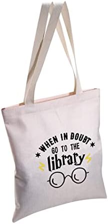 Livro da biblioteca Tote Bag Book Lovers Presentes Literary Librarian Gifts Quando em dúvida vá para a Biblioteca Literária Tote Bag Tote