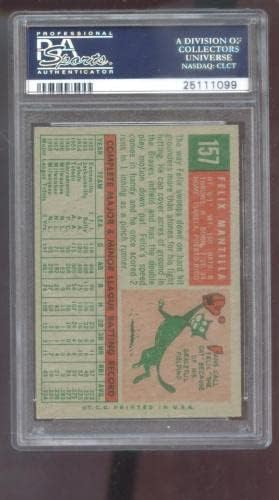 1959 TOPPS 157 Felix Mantilla PSA 7 Cartão de beisebol graduado MLB Milwaukee Braves - Cartões de beisebol lajados