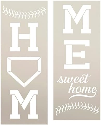 Baseball Home Sweet Plate Home Plate Alpendre alto estêncil por Studior12 - Selecione Tamanho - EUA Made - Paint Diy Summer