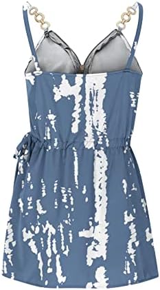 Vestidos de verão femininos vestido de praia floral Vestido V Mini vestido de vestido de vestido de vestido de vestido de vestido sem mangas de pescoço