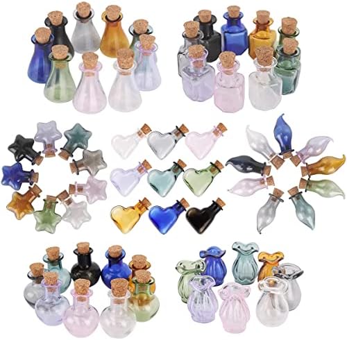 Garrafas de vidro em mini -colorido Genigw com cortiça vasos miniaturos pequenos frascos de jarra pequenos recipientes