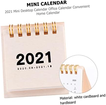 MagicLulu 1 PC 2021 2021 Mini calendário de mesa do calendário calendário calendário calendário calendário calendário calendário 2021 calendário de mesa auto -stand stand