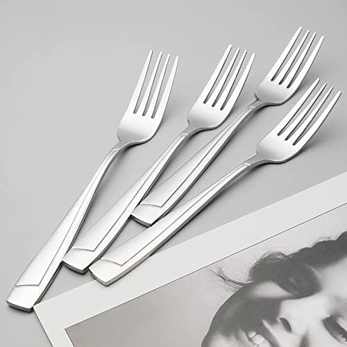 Xyskin 12 peças para jantar de aço inoxidável garfos, garfos de mesa Conjunto de talheres, 8,1 polegadas