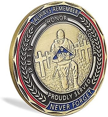 Coin de desafio de veteranos militares, Estados Unidos, representamos a bandeira que nos ajoelhamos para o pacote caído de 5