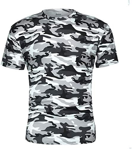 Camisetas da camuflagem da Dazlor para homens de manga curta camuflagem regular Exército Tops militares Slim Crew Neck Workout