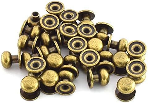 30 conjuntos de 9x10x10mm mamão de botão de bronze, parafusos redondos parafusos de rebite pregos para artesanato de
