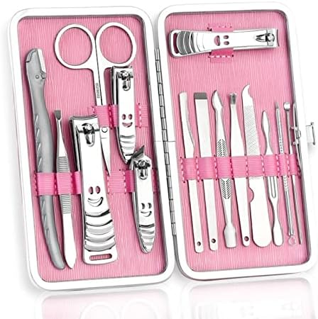 Skm 15pcs Kit de unhas de aço inoxidável Clipper Nipper Cutter Scissors Tweezers Peticure Pedicure Manicure Set unhas Art Tools