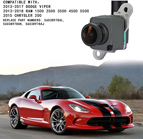 Câmera de backup traseiro de Arokzn Compatível com 2013-2017 Dodge Viper 丨 2013-2018 RAM 1500 2500 3500 4500 5500 丨 2015 Chrysler 200 Reversão da câmera de assistência ao estacionamento substitui# 56038978al