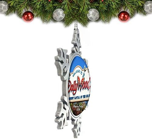 UMSUFA USA America Dollywood Pigeon Forge Christmas Ornament Tree Decoration Crystal Metal Souvenir Gift
