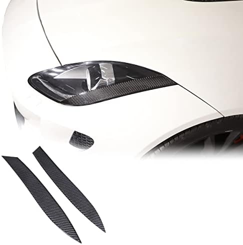 Adesivos decorativos do farol do carro compatível com o Jaguar F-Type 2013-2023 Real Fiber Fibra de carbono adesivo de sobrancelha