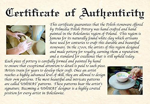 Cerâmica polonesa autêntica de 8 polegadas assinatura unikat + certificado de autenticidade