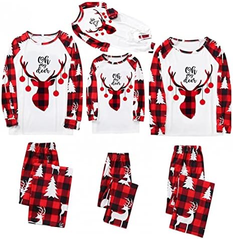 XBKPLO Christmas Sleepwear, Family Plaid Sleepwear Couples Gifts Para namorado, mãe-filho Mulher Mom Roup