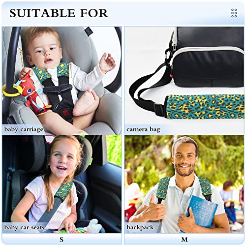 Tampas de assento de carro de pele de leopardo para crianças bebês 2 pcs tiras de assento de carro almofadas de almofada