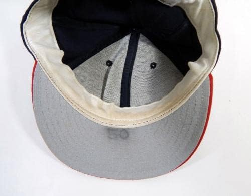 1996-97 Atlanta Braves Joe Borowski 50 Game Usado Navy Hat 7.5 DP22845 - Jogo usado MLB Hats
