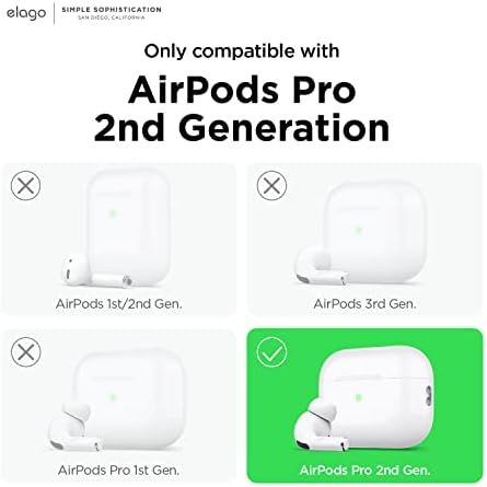 [Pacote] Caso de silicone Elago compatível com iPhone 14 Pro Max & Silicone Case Compatível com AirPods Pro 2ª geração