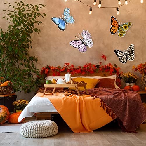 Tatuo 3d acrílico decoração de parede de borboleta 4 conjuntos decoração de parede de borboleta decalques de parede de borboleta decoração