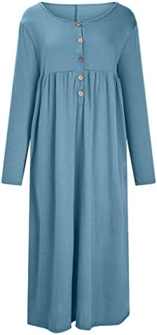 Vestido casual simples feminino simples 2023 vestidos de outono de moda botão de button up Design Empire Waist Ruched Maxi Dressos