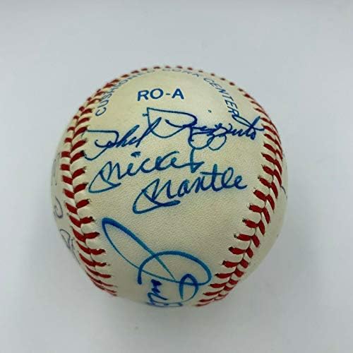 Mickey Mantle Joe DiMaggio New York Yankees HOF Legends assinado Baseball JSA COA - Bolalls autografados