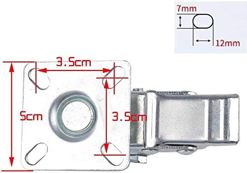 Nianxinn 50mm giratório de borracha mobiliário carrinhos de móveis Caster de serviço pesado com freios, carga de 200 kg, rastoras não deslizantes