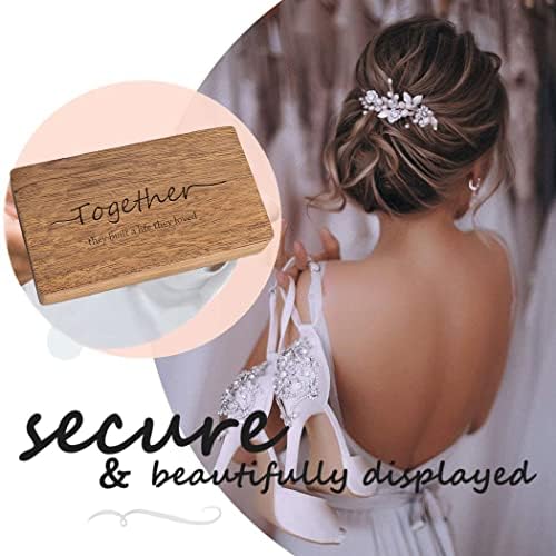Caixa de anel de madeira de Viater para Cerimônia de Casamento - Anel de casamento gravado anel de madeira, caixas de casamento,