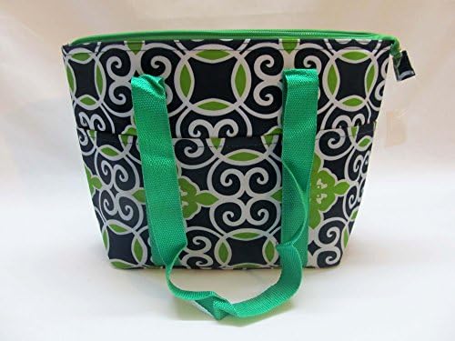Lunch saco de boa bolsa isolada portátil Carregar bolsa de almoço de armazenamento - quatrefoil verde quatrefoil