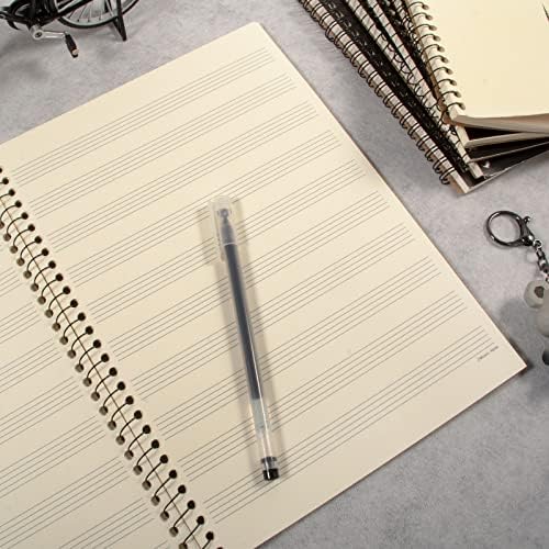 Maxcury Blank Sheet Manuscript Manuscript Paper Art Music Notebook Black 100 páginas 26x19cm