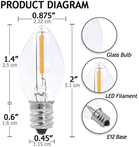 Mandala artesanato branco lâmpadas LED de 7 watts de 7 watts com 120V Candelabra E12 Base pequena para lustres de lustres