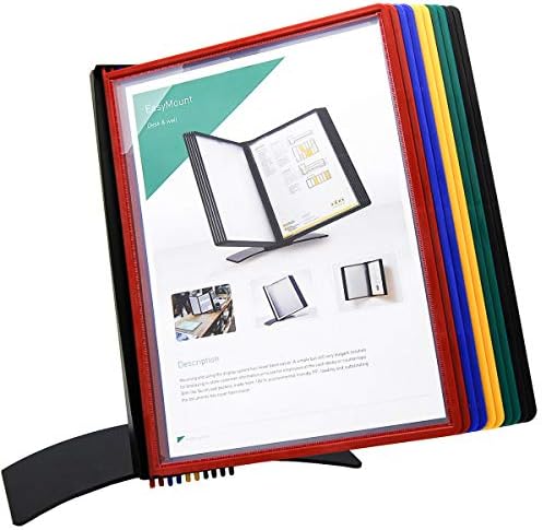 Tarifold Desktop Reference and Display System com 10 bolsos de tamanho de carta rápida - cores variadas