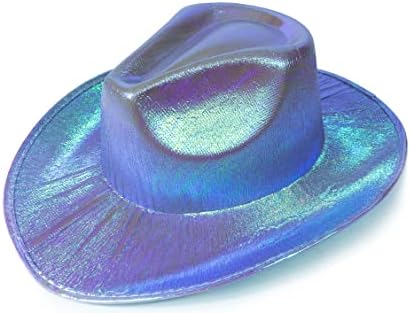 Bolsas de sojourner Bolsa de neon brilho espumante de cowboy - Funic Metallic Holographic Party Disco Cowgirl Hat