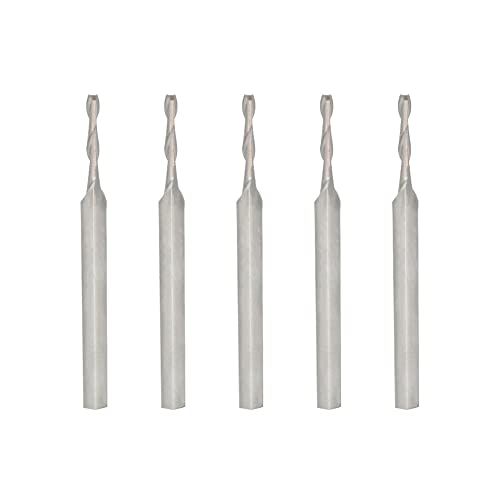 AOPIN End Mill Bits Bits de 1,0 mm Máquina de gravura CNC Cutter de moagem de tungstênio 2-ardos Carboneto de aço C Ploco de acrílico de Bakelite PVC PVC MDF Placa de acrílico 5pcs