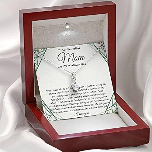 Jóias de cartão de mensagem, colar artesanal- Presente personalizado Petit Ribbon, mãe do presente da noiva da filha