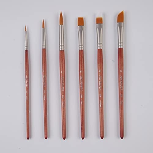 6/SET STILO GRÁTIS Aquarela de aquarela acrílica pincel pincel taklon pêlos de alumínio