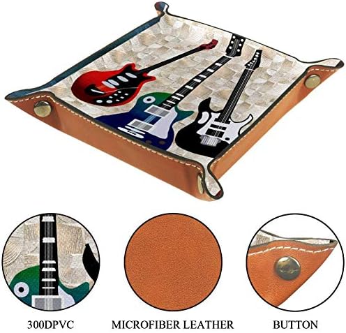 Bandeja de manobrista de couro Muooum, instrumento de música de guitarra, caixas de armazenamento Organizador de armazenamento