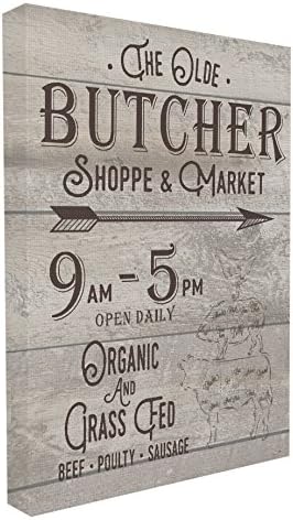 Stuell Industries The Old Butcher Shop Vintage Sign Art Wall Art, 24 x 30, multicoloria
