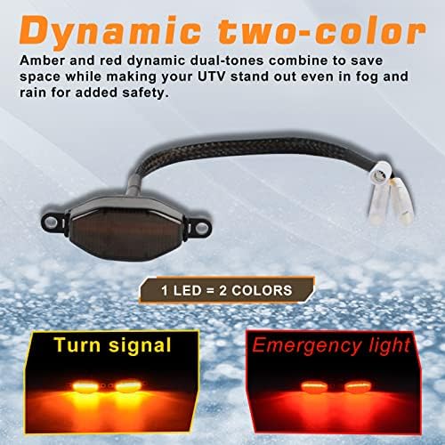 Maiker Universal UTV Turn Signal Signal Kit, Kit Legal de rua com luzes LED âmbar/vermelha, kit de chifre 510Hz, interruptor