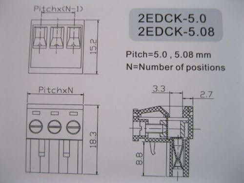 12 pcs pitch 5,08mm 16way/pin parafuso de parafuso do bloco de blocos com cor verde de cor verde-pino de cor verde